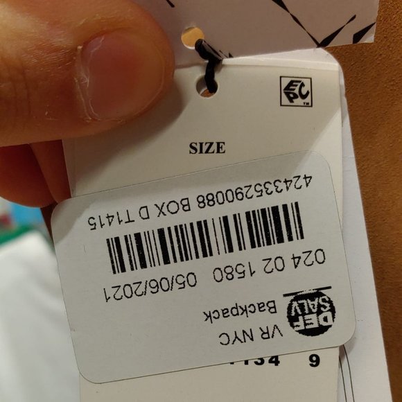 Women's Zip Closure Convertible Backpack Cognac NY - Picture 4 of 12